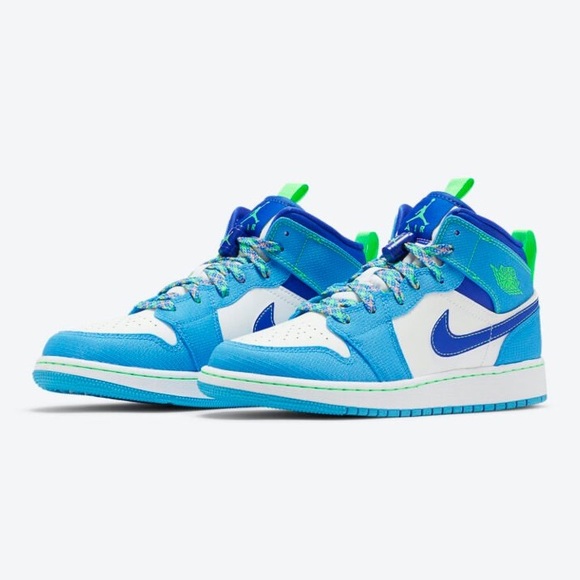 Nike Air Jordan 1 Mid SE Sprite Blue Women’s 6.5 New Y5 - Picture 5 of 16